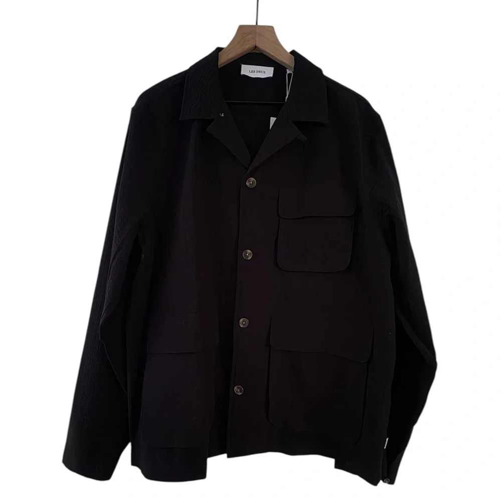 Les Deux Osmund Seersucker Overshirt NWT Size Large